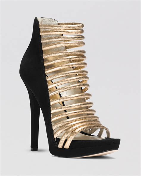 michael kors gold platform heels|michael kors black kitten heels.